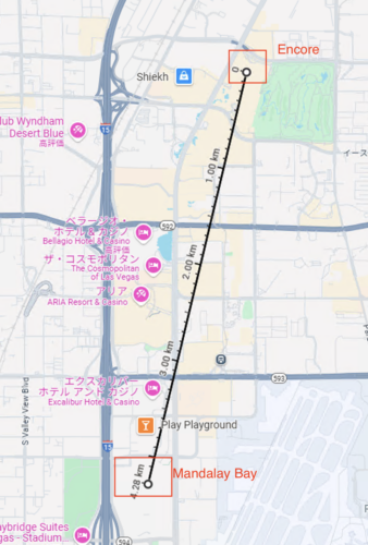 AWS re:inventの会場間の距離