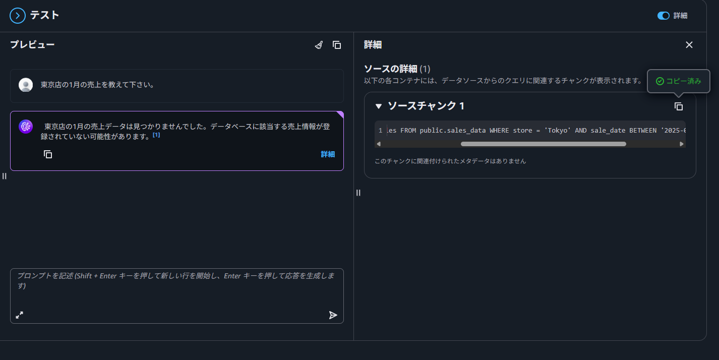 Knowledge Basesのテスト結果