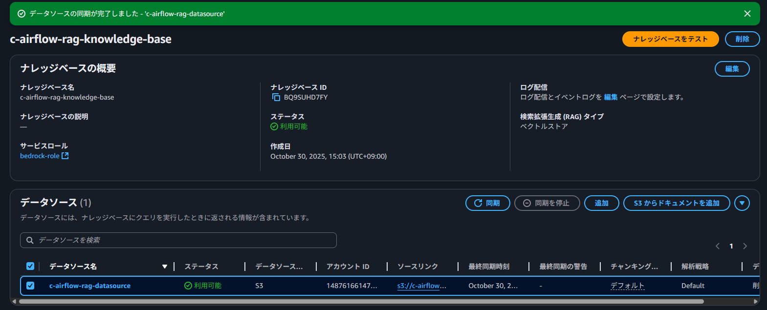 Knowledge Base概要画面